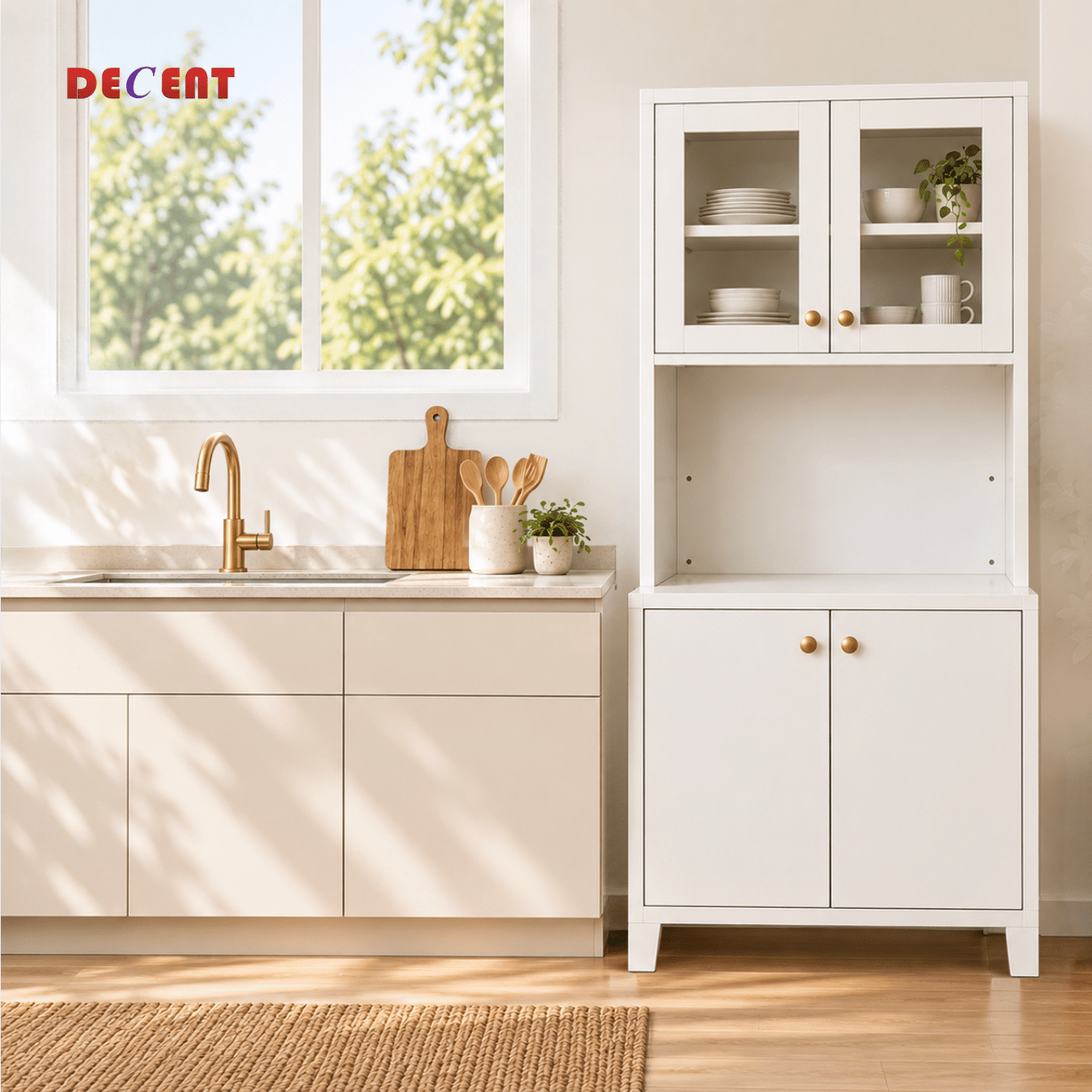 ตู้ครัวเหล็กบานเปิด DECENT CASA 80 ซม. สีขาว_3